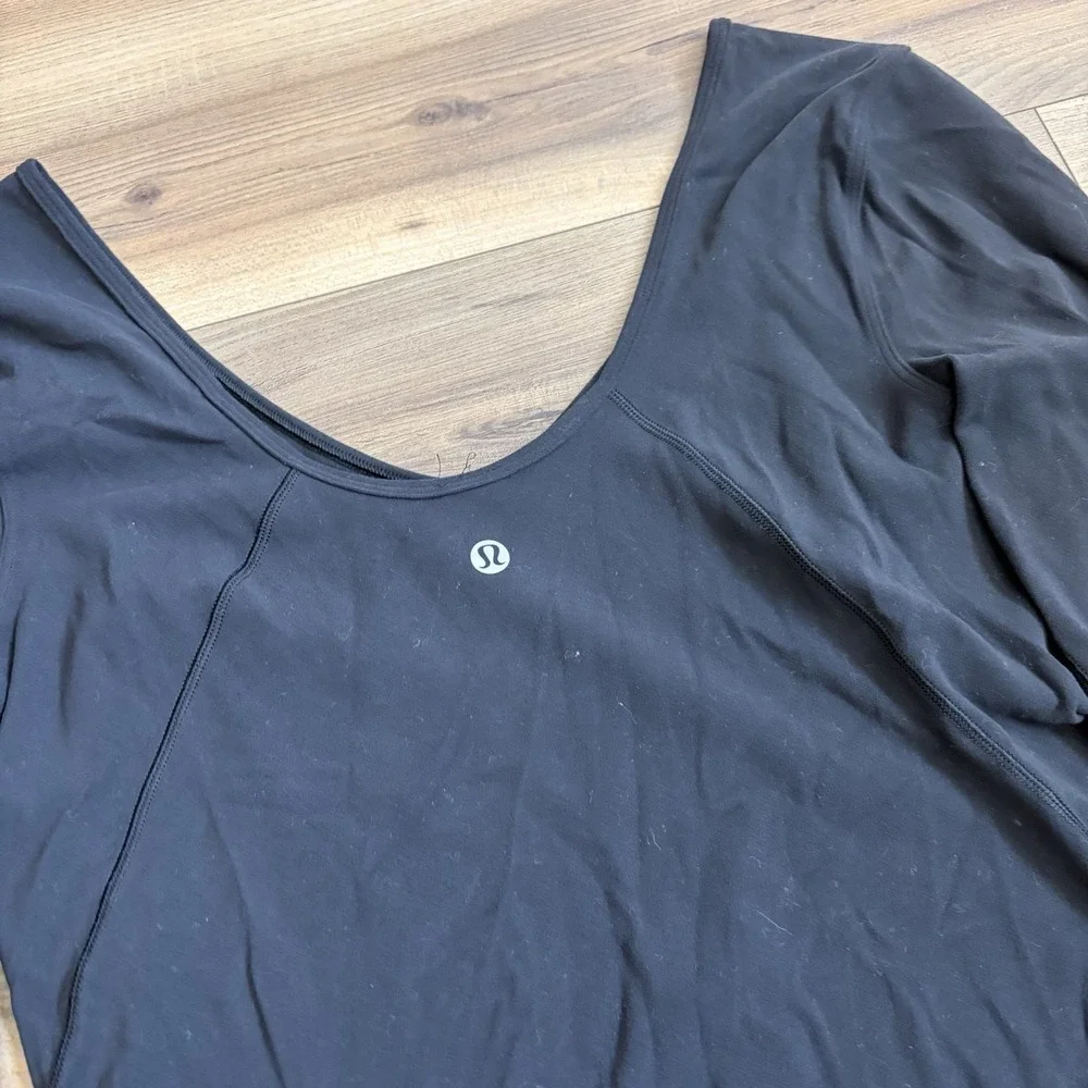 Lululemon Align Long Sleeve Shirt Top Women's Nulu Cropped Yoga Black Medium